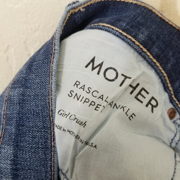 MOTHER Rascal Ankle Snippet Stretch Jeans Blue Size 24 - Picture 8 of 10